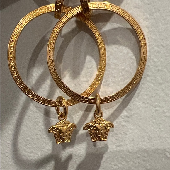 Versace Gold Medusa Hoop Earrings - Picture 3 of 12